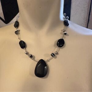 Elegant Black and Silver Necklace